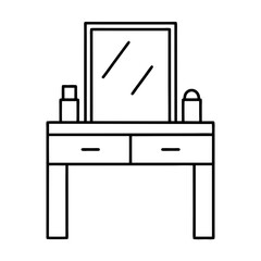 illustration of a table with a computer