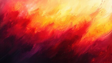 Abstract artwork featuring vibrant hues of red, orange, and yellow.