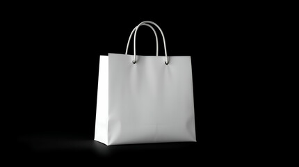 Eco-Friendly White Shopping Bag Isolated on a black background