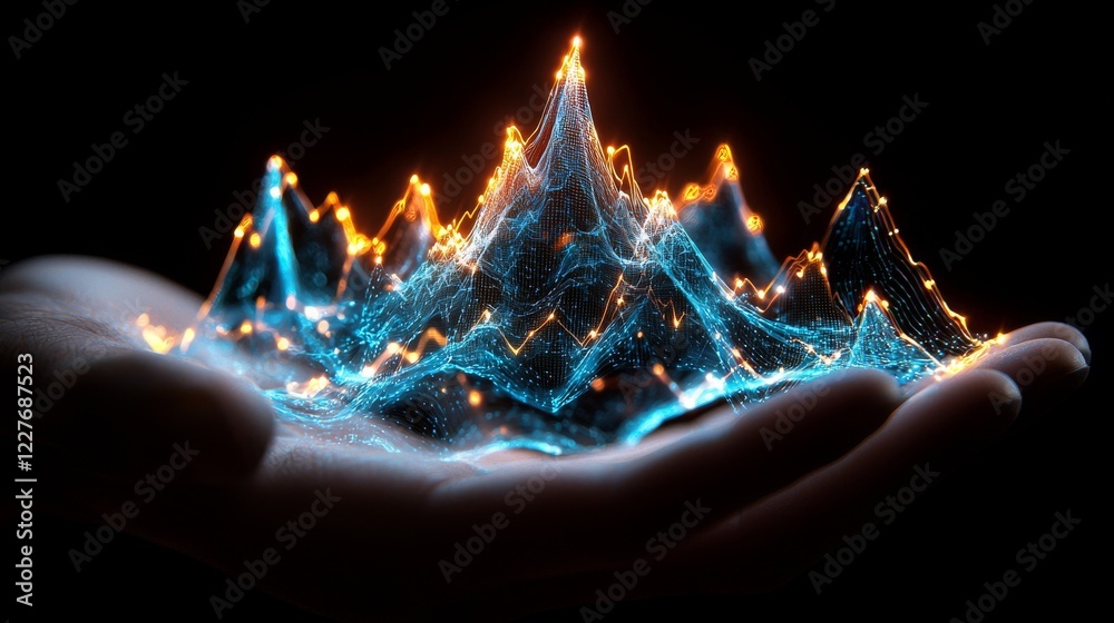 Aufkleber dynamic data visualization of digital landscapes in a high-tech environment capturing abstract conce
