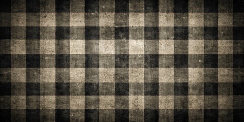 Black Checked Grunge Linen Texture Overlay - High-Resolution PNG Background