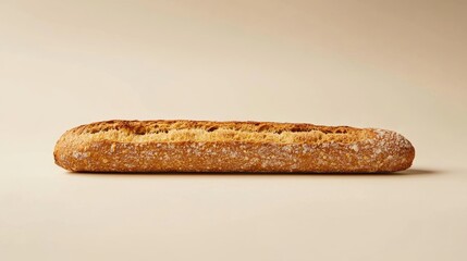 Organic Gluten Free Baguette Displayed on Neutral Background Highlighting Cracked Crust and Dense Interior Texture for Bakery Concepts