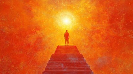 Dreamlike Ascent to a Glowing Star