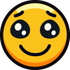 Cute smiley face emoji with big eyes and a happy expression.