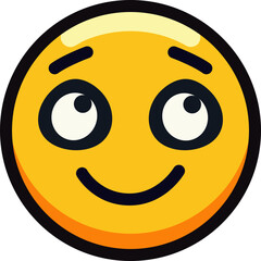 A smiling emoji with large eyes and a cheerful expression.