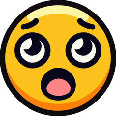 Surprised emoji with wide eyes and open mouth expression.