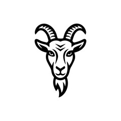 Goat head logo black and white vector end station and brand design
