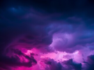 Black dark deep purple violet blue pink magenta fuchsia sky. Storm rain cloud. Fog smoke mist steam. Gloomy night dramatic ominous sky. Fantasy universe mystic. Or spooky evil nightmare horror concept