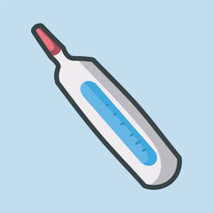 thermometer tool with outline flat vector design.