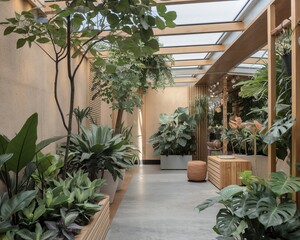 An eco friendly biophilic indoor space Lush Biophilic Indoor Oasis