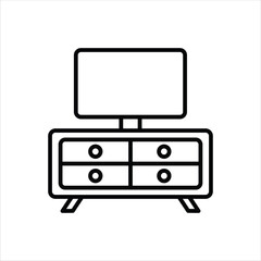 TV Stand Line Icons Design Elements Illustration