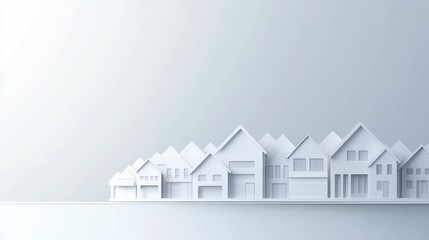 Minimalistic Real Estate and Construction Banner with White Houses and Copy Space for Promotion or Advertising Ø§Ù„Ø±Ø¨Ø­ Ø§Ù„Ù…Ø§Ù„ÙŠ