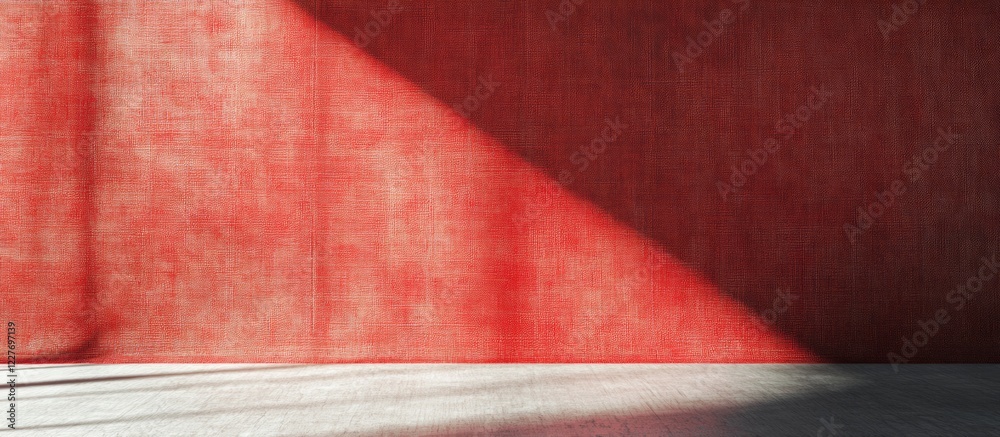 Poster red textured fabric backdrop with subtle lighting for creative visual composition and empty copy spa