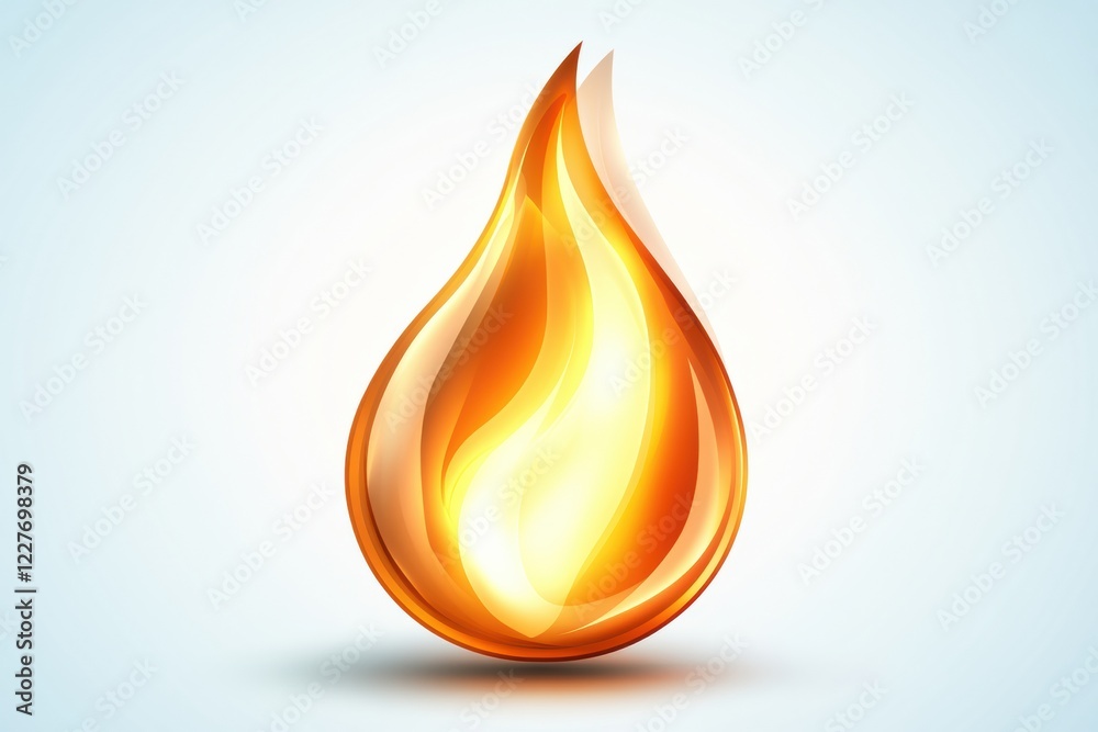 Aufkleber Bright flame icon representing warmth and energy in a modern design suitable for various applications. Generative AI