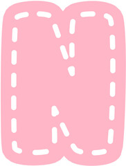 Stitch Font Letter N