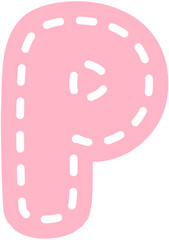 Stitch Font Letter P