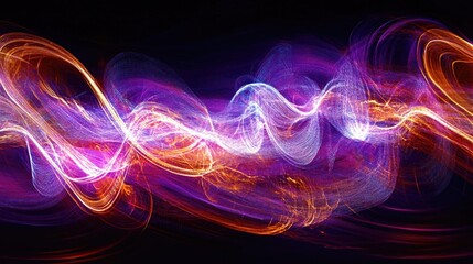 Fototapeta premium Vibrant Purple and White Abstract Light Waves Background for Creative Designs and Artistic Projects