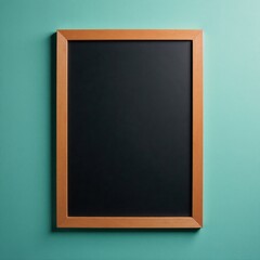 Fototapeta premium Simple Chalkboard Menu Board with Wooden Accents, natural wood, restaurant, minimalist