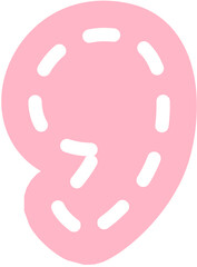 Stitch Font Comma Symbol Sign 