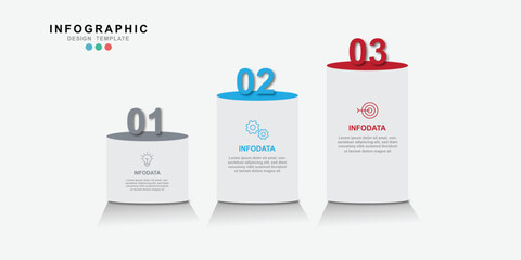 Vector Infographic label design template with icons and 3 options or steps. for your business data. Vector Illustration.