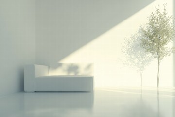 Obraz premium Minimalist Interior with Natural Light and Simple Design Elements