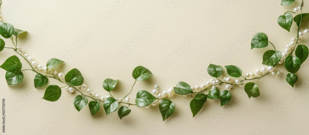 Aufkleber String of pearls and pothos plants being nurtured with an empty space for text ideal for gardening and home decor promotions