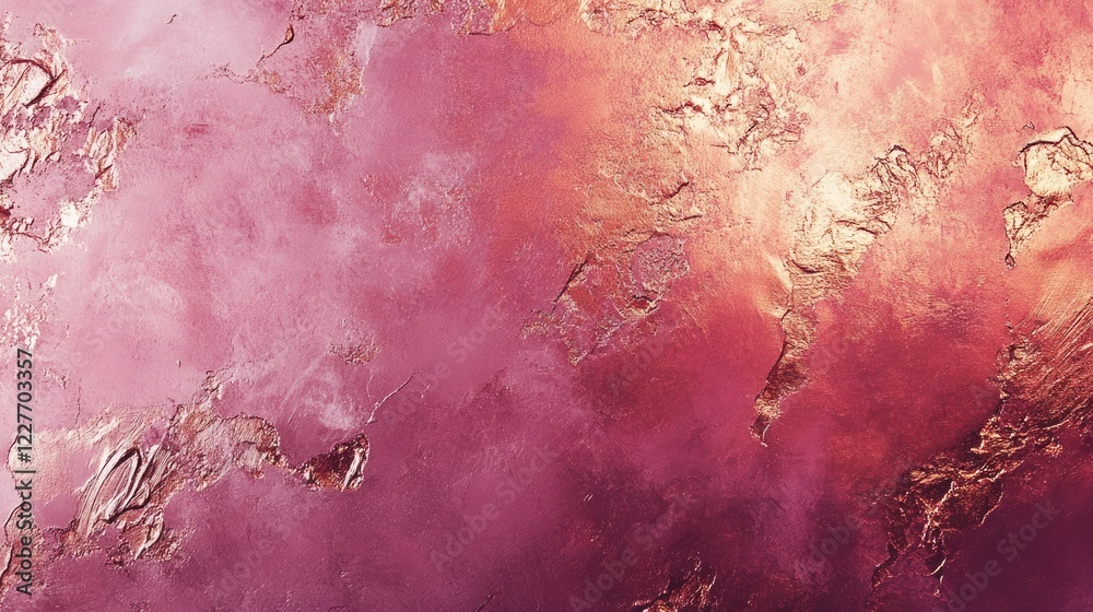 Poster rose gold foil texture abstract artwork with vintage retro vibes and soft pink background