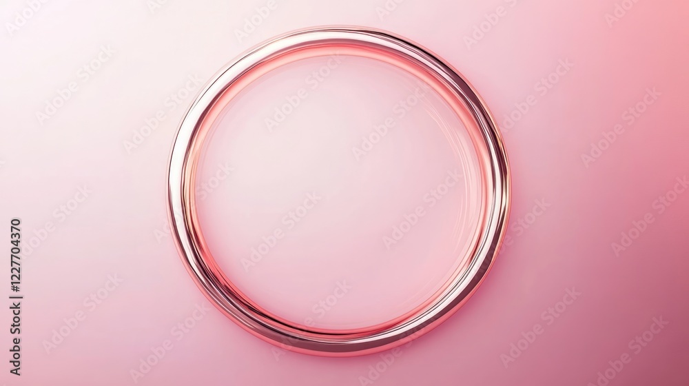 Poster Rose gold circular frame design with a soft focus effect ideal for graphic design and creative presentations.