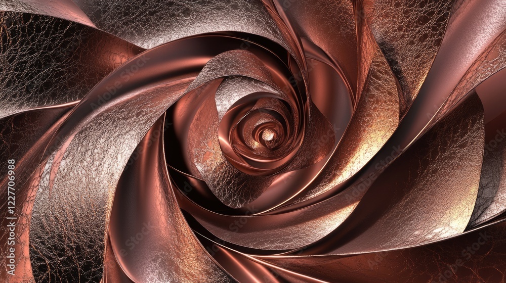 Poster elegant rose gold and brown metallic abstract swirling background design for modern textures and vis