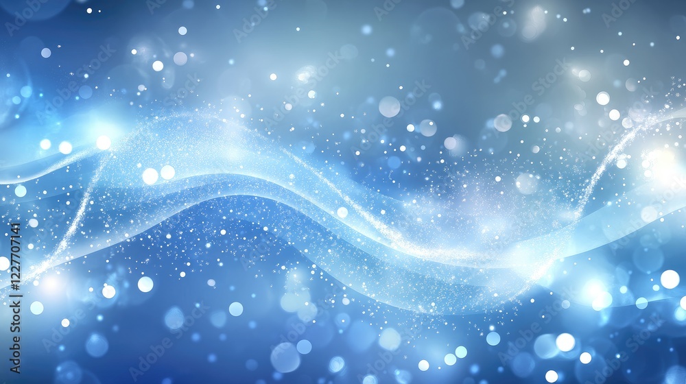 Poster Modern Abstract Blue Light Background with Soft Glows and Bokeh Effects for Digital Design and Media Projects