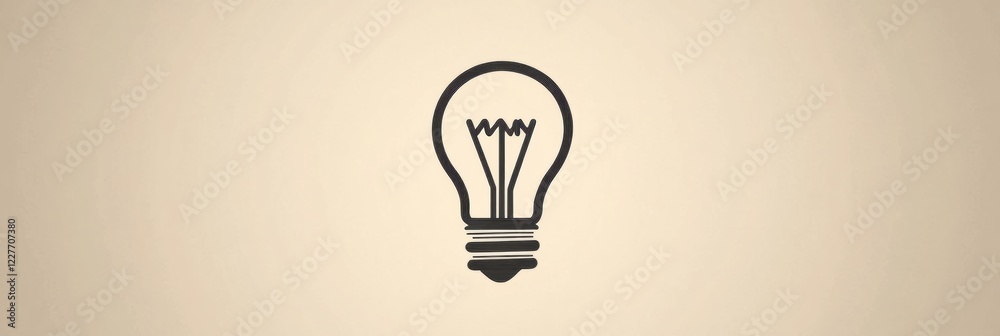 Fototapete Bright idea represented by a simple light bulb design on a neutral background showcasing creativity and innovation. Generative AI