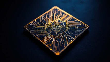 Close-up view of a printed circuit board with electronic components.