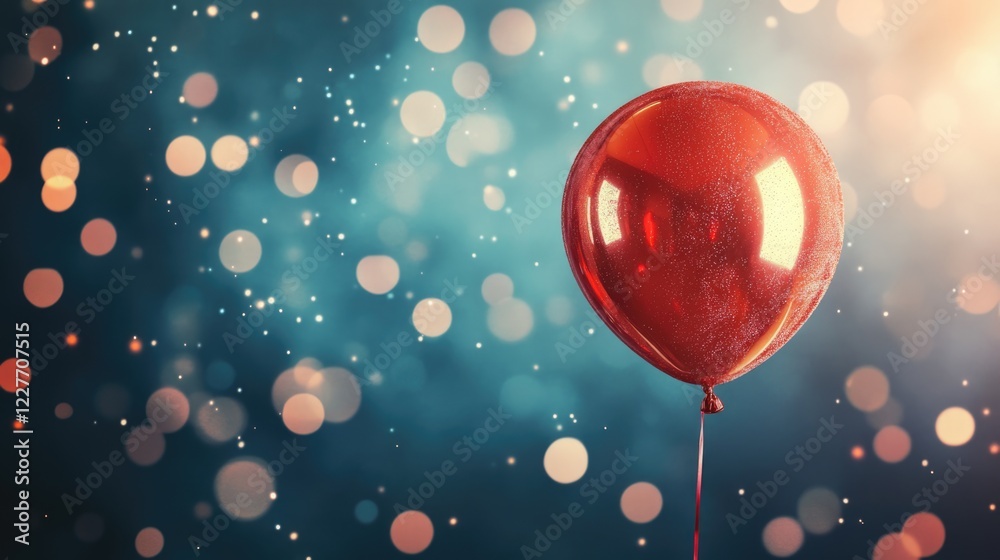 Aufkleber glowing red christmas balloon against a bokeh background creating a festive and joyful atmosphere fo