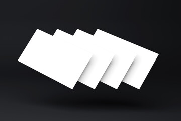 Businesscard mockup（名刺複数枚モックアップ ｜ 黒背景）