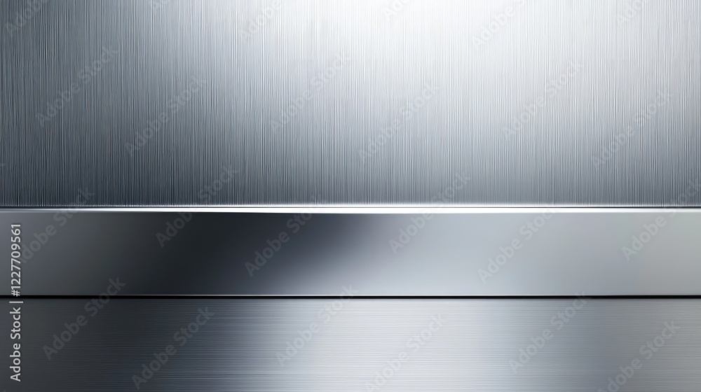 Aufkleber Sleek Metallic Background with Smooth Lines and Minimalist White Display Area for Product Placement