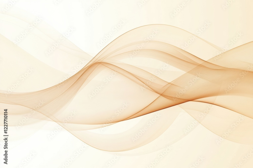 Poster Soft flowing waves in warm tones create a tranquil and harmonious background for artistic projects or designs. Generative AI