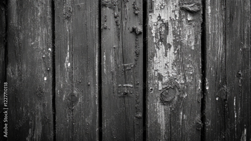 Poster weathered black wooden planks with rustic texture and distressed finish perfect for backgrounds and 