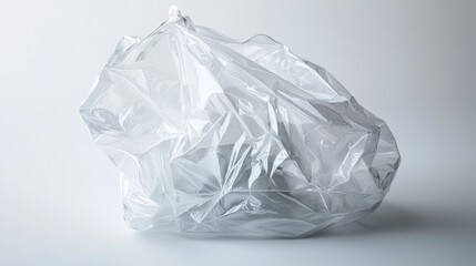 Crinkled Transparent Plastic Sheet with Soft Light and Shadows