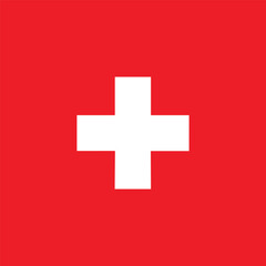 Obraz premium Medical white cross symbol in a red circle vector icon.