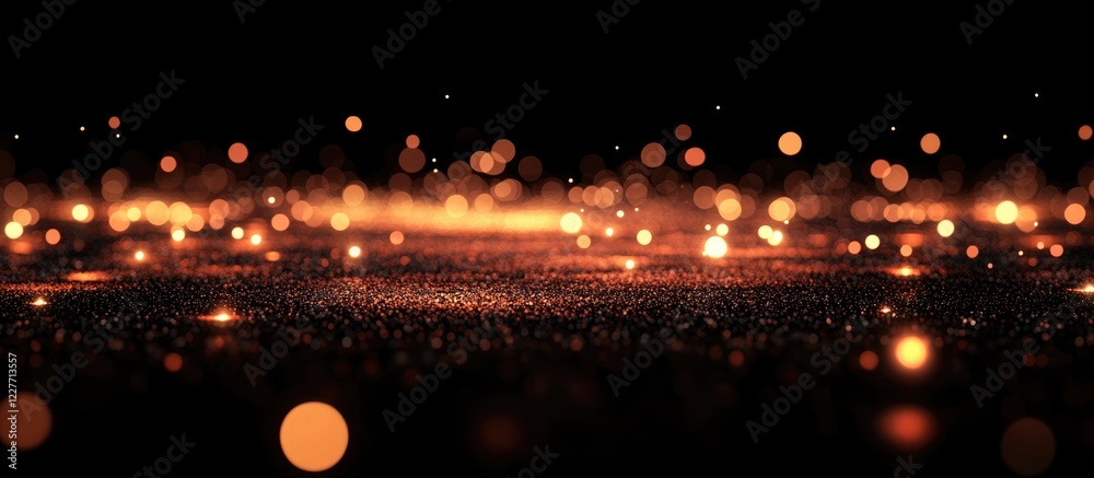 Poster red glittering bokeh background with sparkling lights and blank space for text overlay or creative d