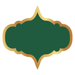 Green Gold Islamic Mosque Frame For Text Box Decoration