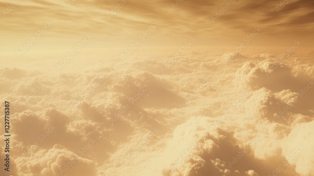 Poster sepia toned sky with ethereal clouds creating an atmospheric and dreamy mood overhead