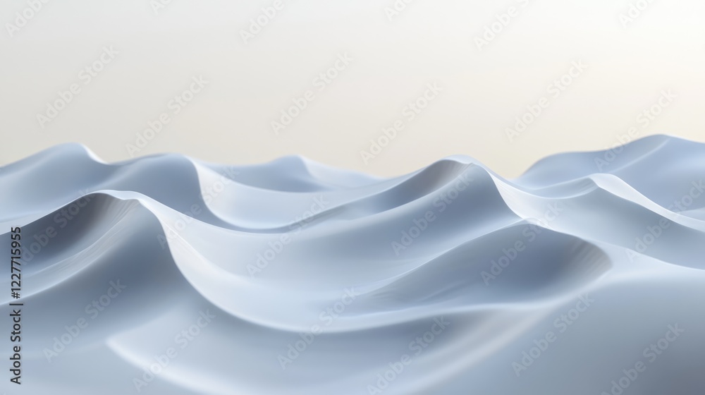 Aufkleber serene slow motion view of smooth white sand dunes under soft pastel sky in a tranquil desert landsc