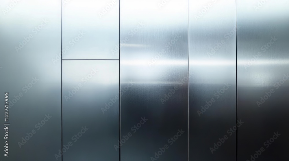 Aufkleber Sleek metallic surface with smooth gray and silver gradients creating a modern industrial background for various design purposes