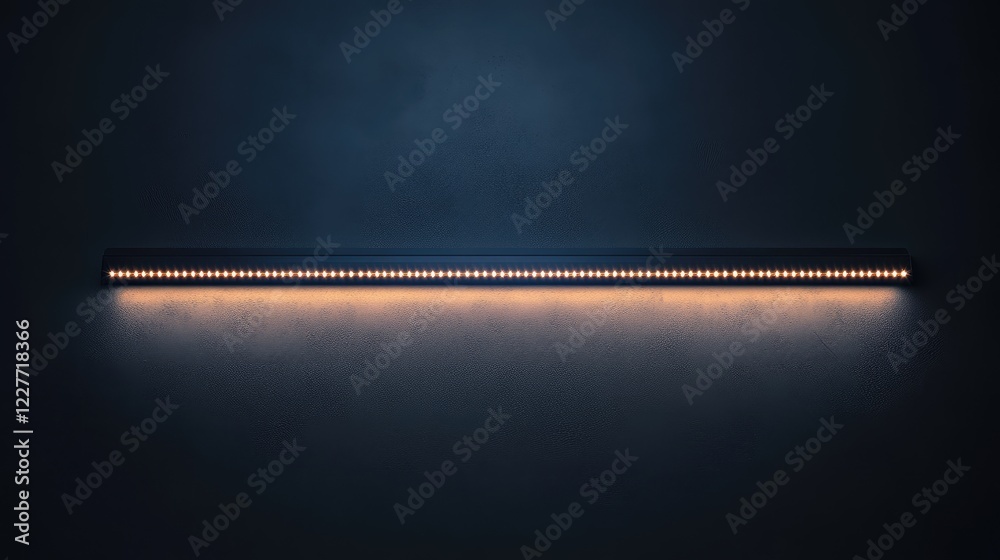 Poster Modern LED Light Bar Illuminating a Dark Surface with Ambient Glow
