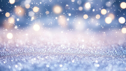 Fototapeta premium Festive Golden Bokeh Glittering Lights Close-Up, Sparkling Dreamy Background for Celebration Events