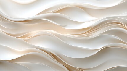 Fototapeta premium Abstract White and Beige Wave Pattern Design
