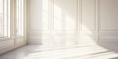 Obraz premium Bright and airy elegant living space with natural light creating inviting atmosphere perfect for text placement and design inspiration