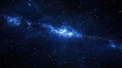 Fototapeta premium Cosmic Energy Transfer in Space Abstract Background for Spiritual and Meditative Themes with Deep Blue and Bright Starry Elements