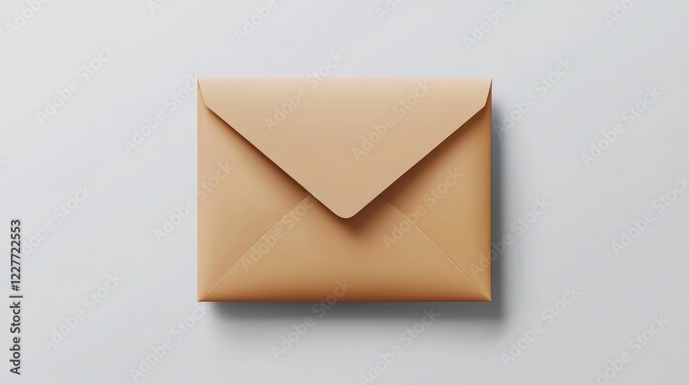 Aufkleber elegant envelope mockup on minimalist white background for branding and design presentations